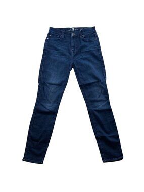 7 For All Mankind Women's Gwenevere Jeans Size 25 High-Waist Ankle Dark Wash Den